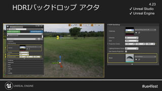 #ue4fest#ue4fest
HDRIバックドロップ アクタ
4.23
✔ Unreal Studio
✔ Unreal Engine
 