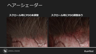 #ue4fest#ue4fest
ヘアーシェーダー
スクロール時にPDO未調整 スクロール時にPDO調整あり
PDO 0.3 PDO 1.5
 