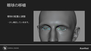 #ue4fest#ue4fest
眼球の配置と調整
・少し補足していきます。
眼球の移植
 