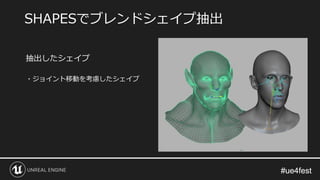 #ue4fest#ue4fest
抽出したシェイプ
・ジョイント移動を考慮したシェイプ
SHAPESでブレンドシェイプ抽出
 