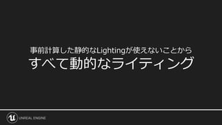 事前計算した静的なLightingが使えないことから
すべて動的なライティング
 