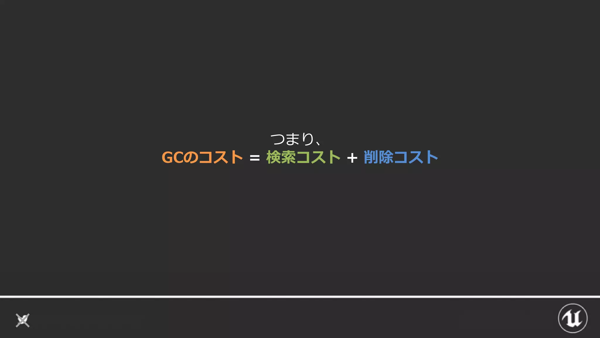つまり、
GCのコスト = 検索コスト + 削除コスト
 