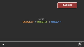 つまり、
GCのコスト = 検索コスト + 削除コスト
4.20以前
 