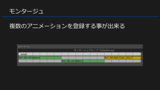 モンタージュ
複数のアニメーションを登録する事が出来る
 