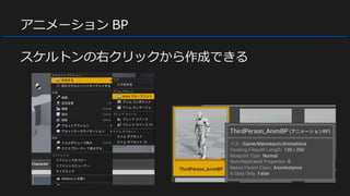 アニメーション BP
スケルトンの右クリックから作成できる
 