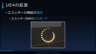 V F X S T U D Y G R O U P©2019 SQUARE ENIX CO., LTD. All Rights Reserved.
UE4の拡張
• エミッターの機能の強化
• エミッター自体のビルボード
 