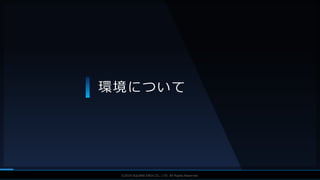 V F X S T U D Y G R O U P©2019 SQUARE ENIX CO., LTD. All Rights Reserved.
環境について
 