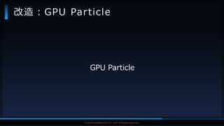 V F X S T U D Y G R O U P©2019 SQUARE ENIX CO., LTD. All Rights Reserved.
GPU Particle
改造：GPU Particle
 