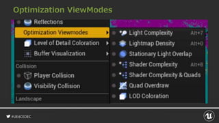 #UE4CEDEC
Optimization ViewModes
 