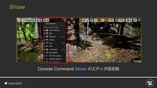 #UE4CEDEC
Show
Console Command Show のエディタ設定版
 
