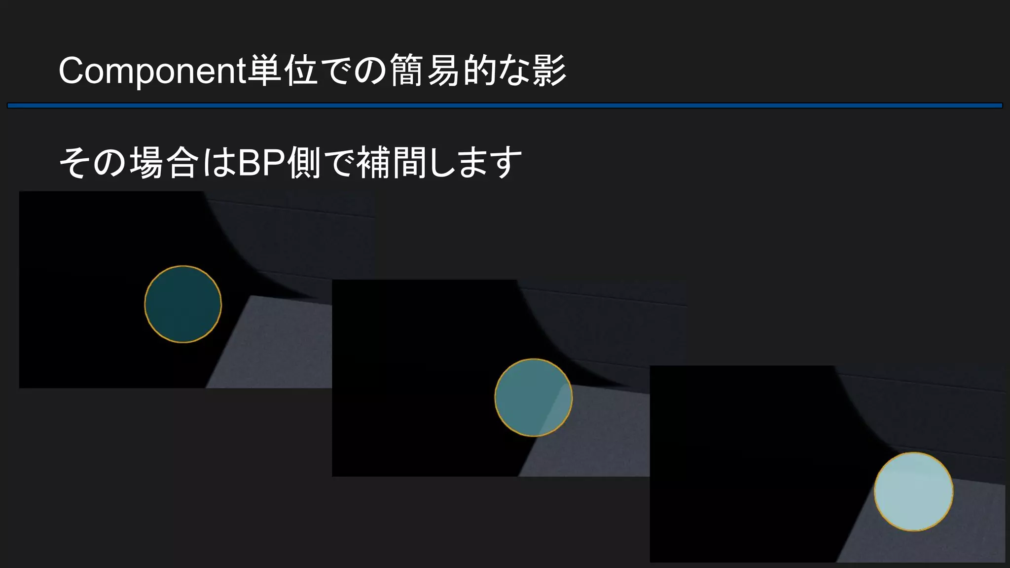 Component単位での簡易的な影
その場合はBP側で補間します
 