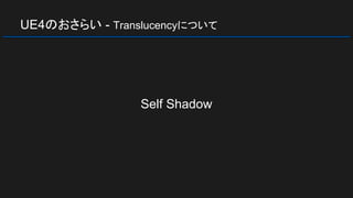 UE4のおさらい - Translucencyについて
Self Shadow
 