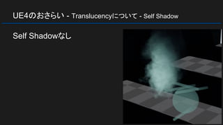 UE4のおさらい - Translucencyについて - Self Shadow
Self Shadowなし
 