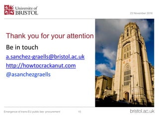 Thank you for your attention
Be in touch
a.sanchez-graells@bristol.ac.uk
http://howtocrackanut.com
@asanchezgraells
Emerge...