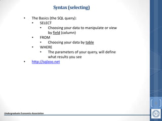 SQL Workshop | PPT