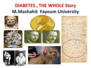 DIABETES , THE WHOLE Story
M.Mashahit Fayoum University
 