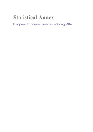 Statistical Annex
European Economic Forecast – Spring 2016
 