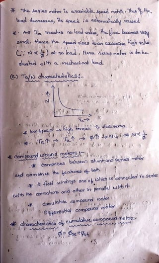 h e sagias moos is alaiablo 3pea moroThus " ha,
load daereasas, s spee.l is auomahcally ged
AS Ta reaches o led valiue, Pha-ure becones Vas
small anca ha Apaad rises oan orcosive igh Nalu2
Hen
CN) a lbad Hona Aaigmelor is do b
shaned h a.mechant cad load
TaN charactens He9
N
a
lo pand bign rqua uiceuersa
o 8 N
. Cormpises
betuoeen shunand Seoio9 maos
and combln s ha tankues e bo
* a field oindings one
o ohich
ts'connealed toseaies
ofth be cxmalure and aher tr paralle) wtb t
Cumulaive compound moot
DiLerenhia comp
chaaatei sics
aumulahve, co9pound mo loo:
ts
 