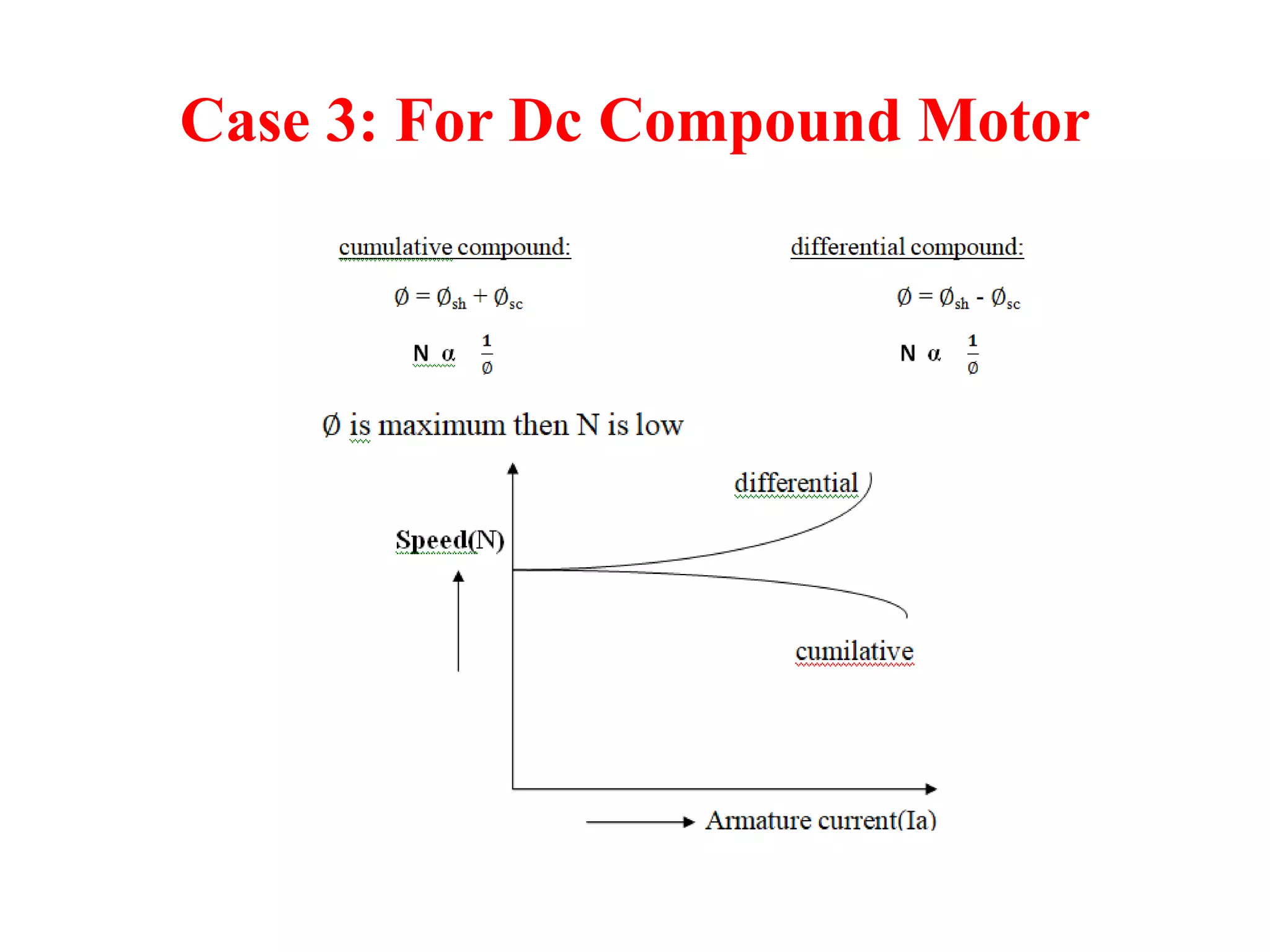 Case 3: For Dc Compound Motor
 