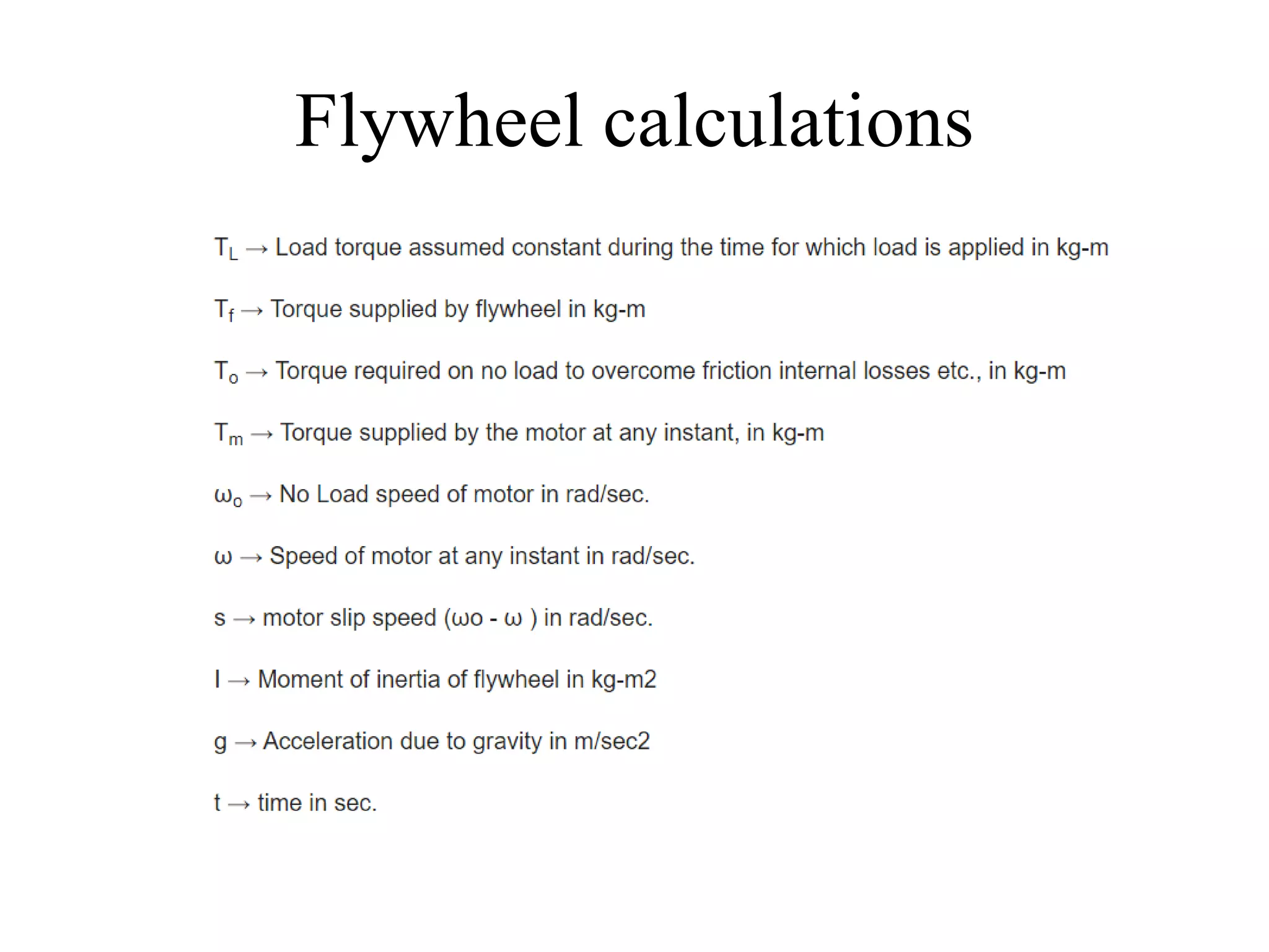 Flywheel calculations
 