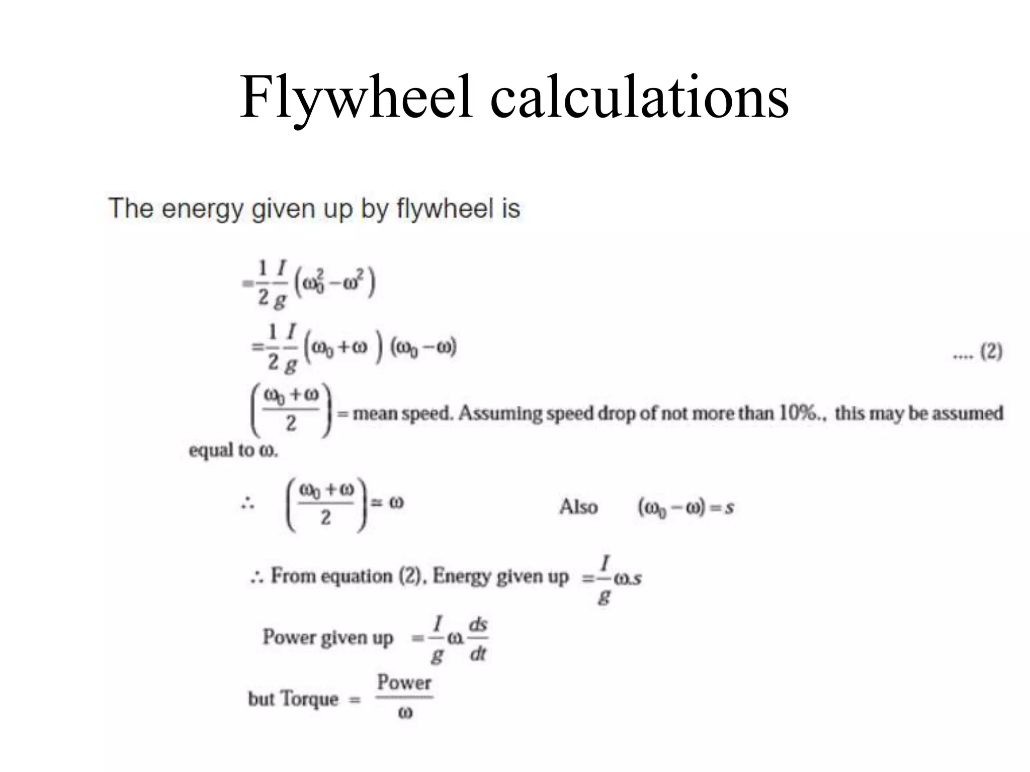 Flywheel calculations
 