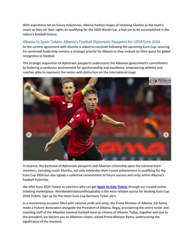 UEFA Euro 2024 Albanian National Team Rewarded with Diplomatic