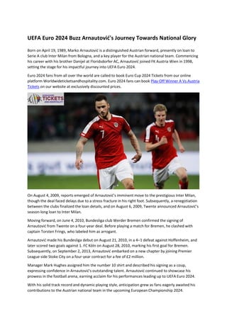 UEFA Euro 2024 Buzz Arnautović's Journey Towards National Glory.docx