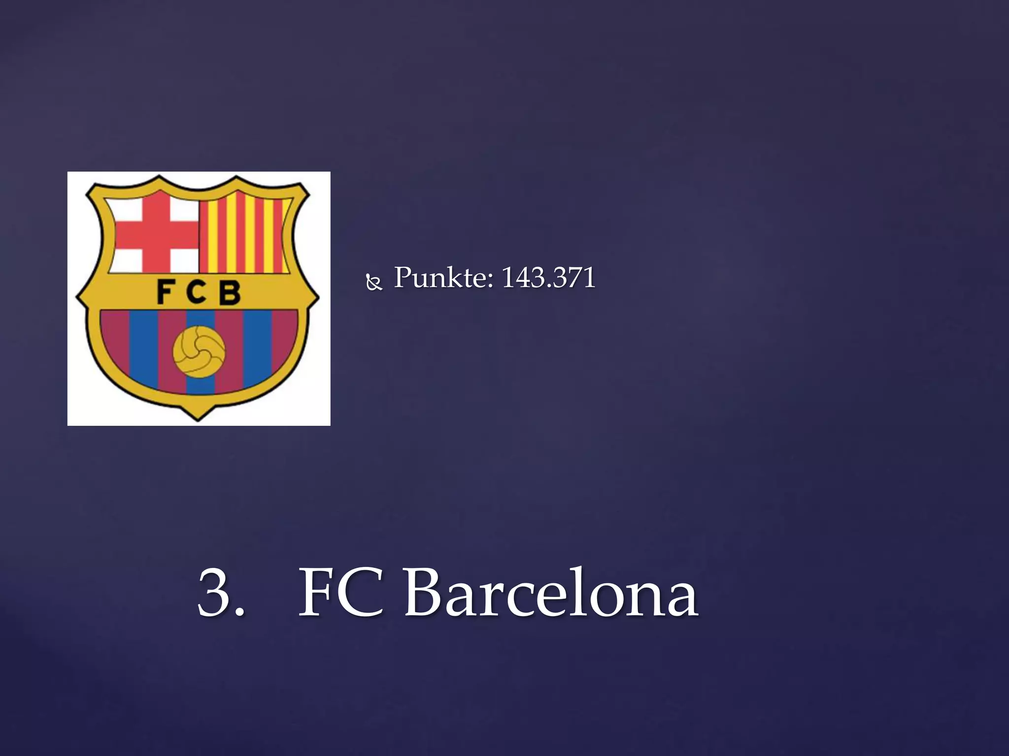 3. FC Barcelona
 Punkte: 143.371
 