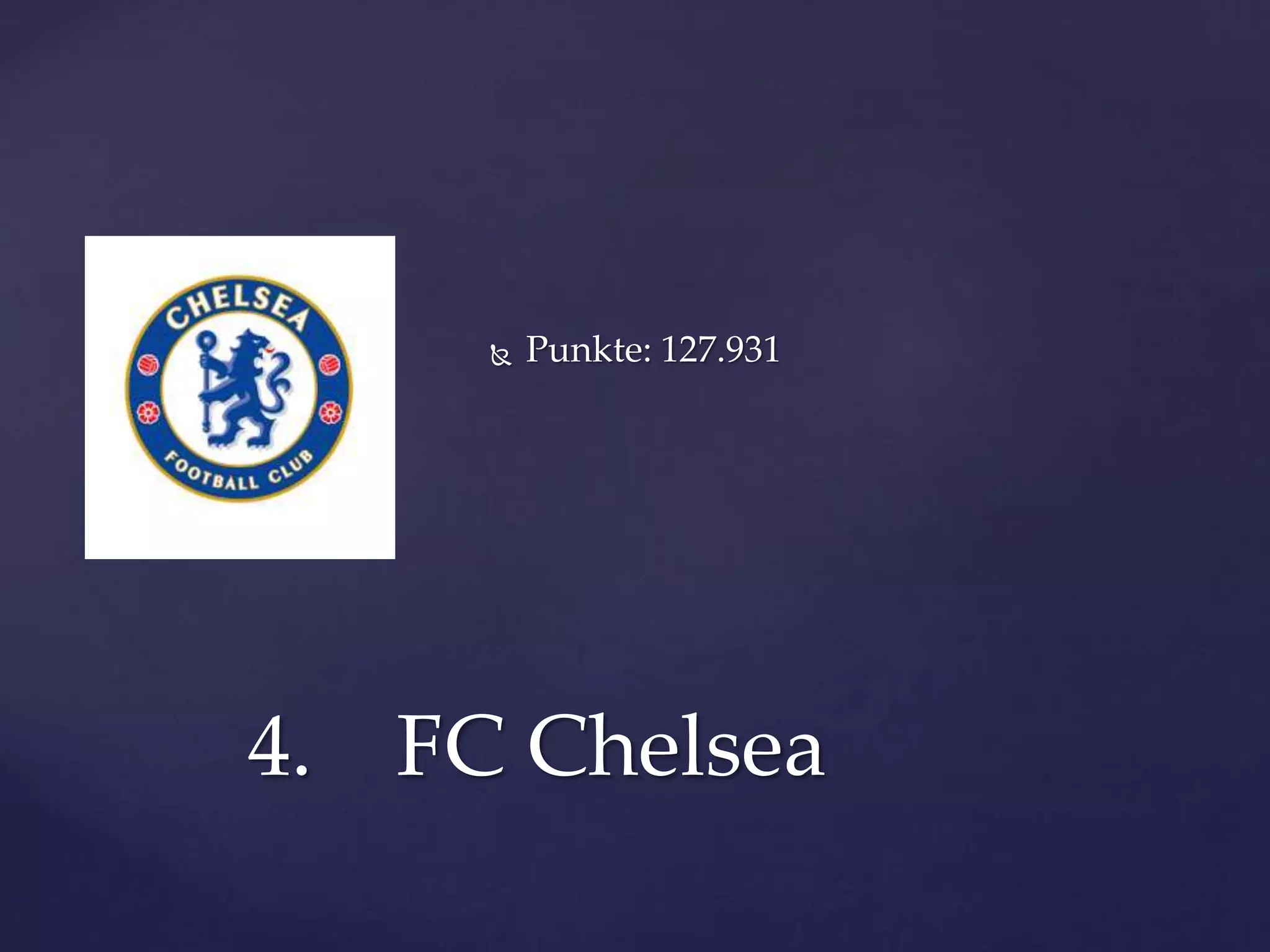  Punkte: 127.931
4. FC Chelsea
 