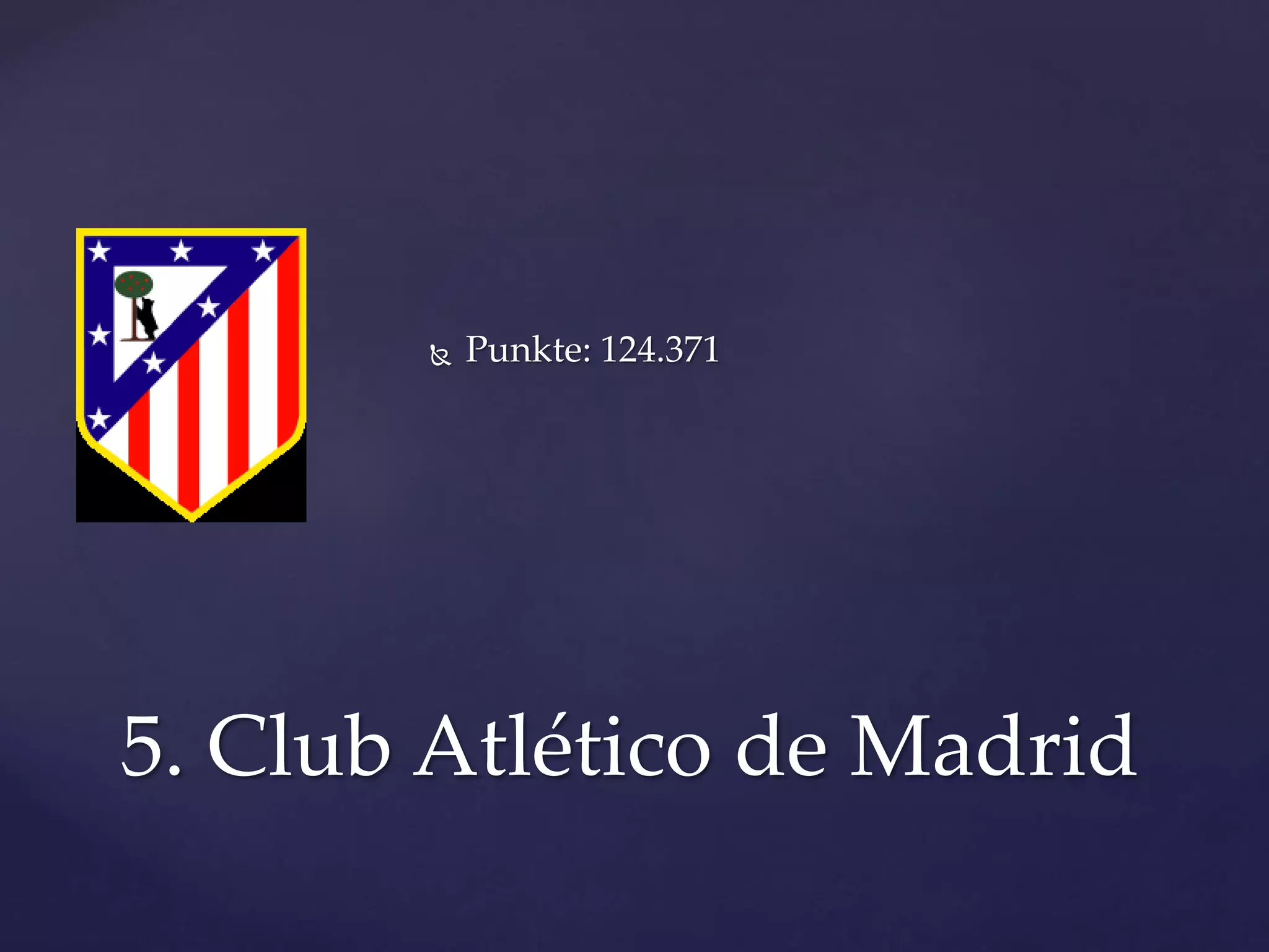  Punkte: 124.371
5. Club Atlético de Madrid
 