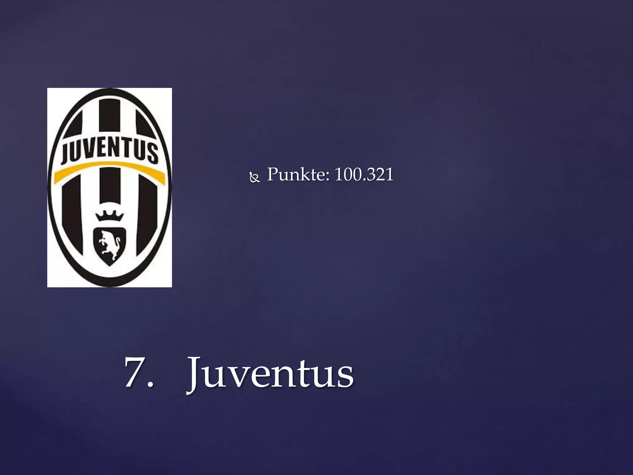  Punkte: 100.321
7. Juventus
 