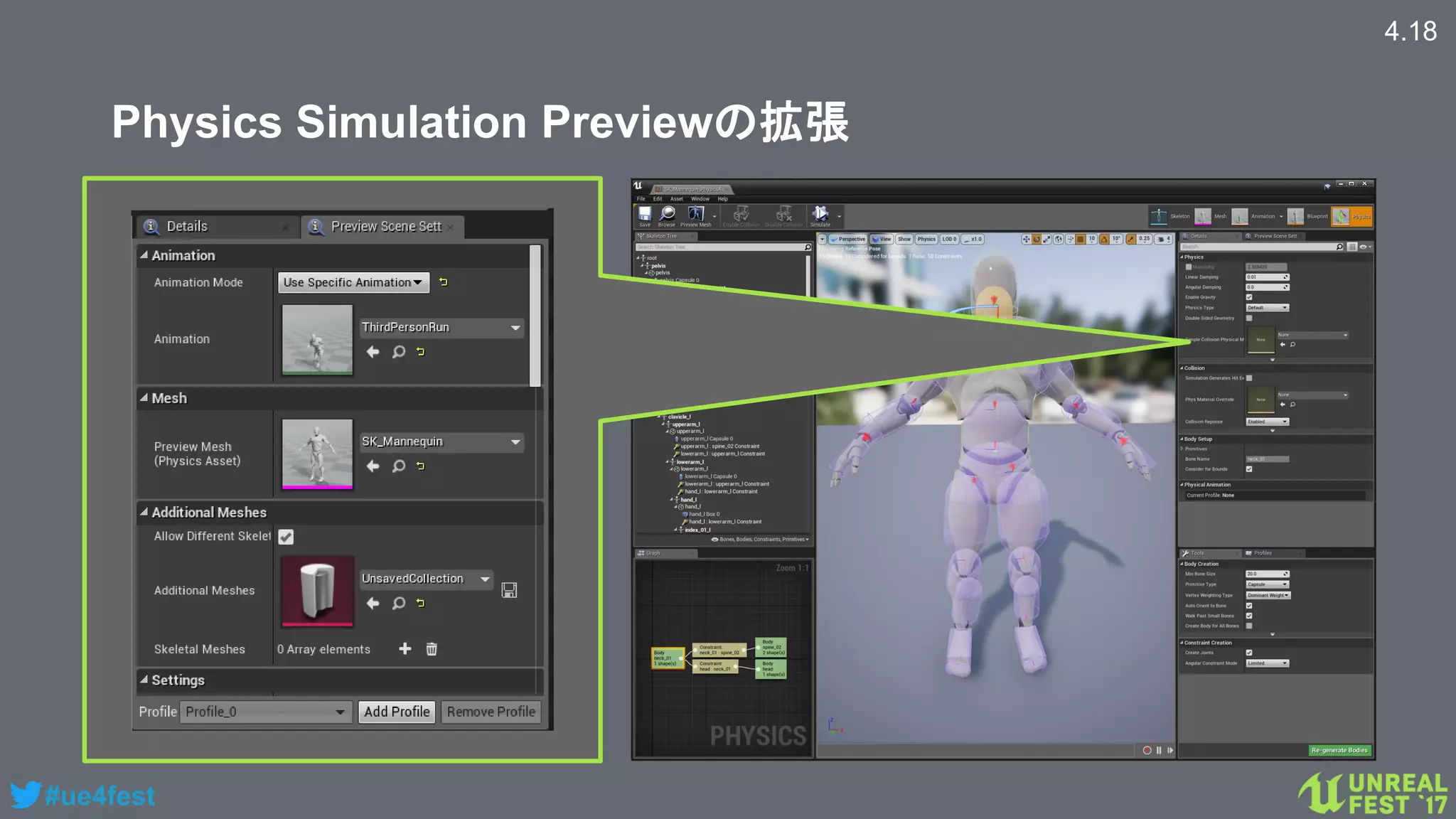 #ue4fest
Physics Simulation Previewの拡張
4.18
 