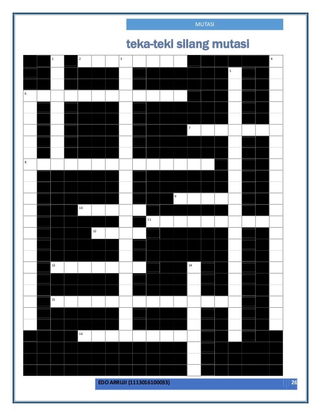 Makhluk Hidup Yg Mengalami Mutasi Jawaban Tts – Besar