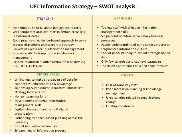 swot analysis for information technology department swot analysis for information technology department