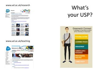 What’s
your USP?
www.uel.ac.uk/research
www.uel.ac.uk/teaching
 