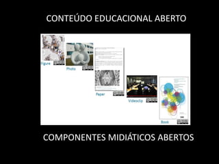 CONTEÚDO EDUCACIONAL ABERTO
COMPONENTES MIDIÁTICOS ABERTOS
 