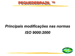 PEQUEDEBRAZIL ™
Principais modificações nas normas
ISO 9000:2000
 