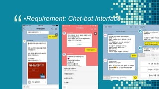 “ 수강신청 수강예약 강의평가
▪Requirement: Chat-bot Interface
 