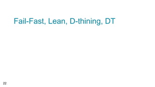 Fail-Fast, Lean, D-thining, DT
22
 