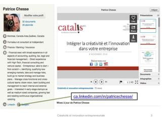 Créativité et innovation entrepreneuriale 3 
 