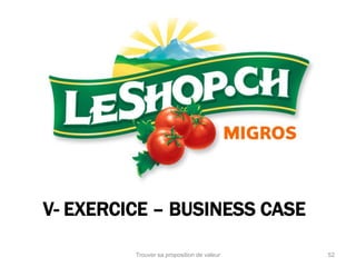 V- EXERCICE – BUSINESS CASE 
Trouver sa proposition de valeur 52 
 