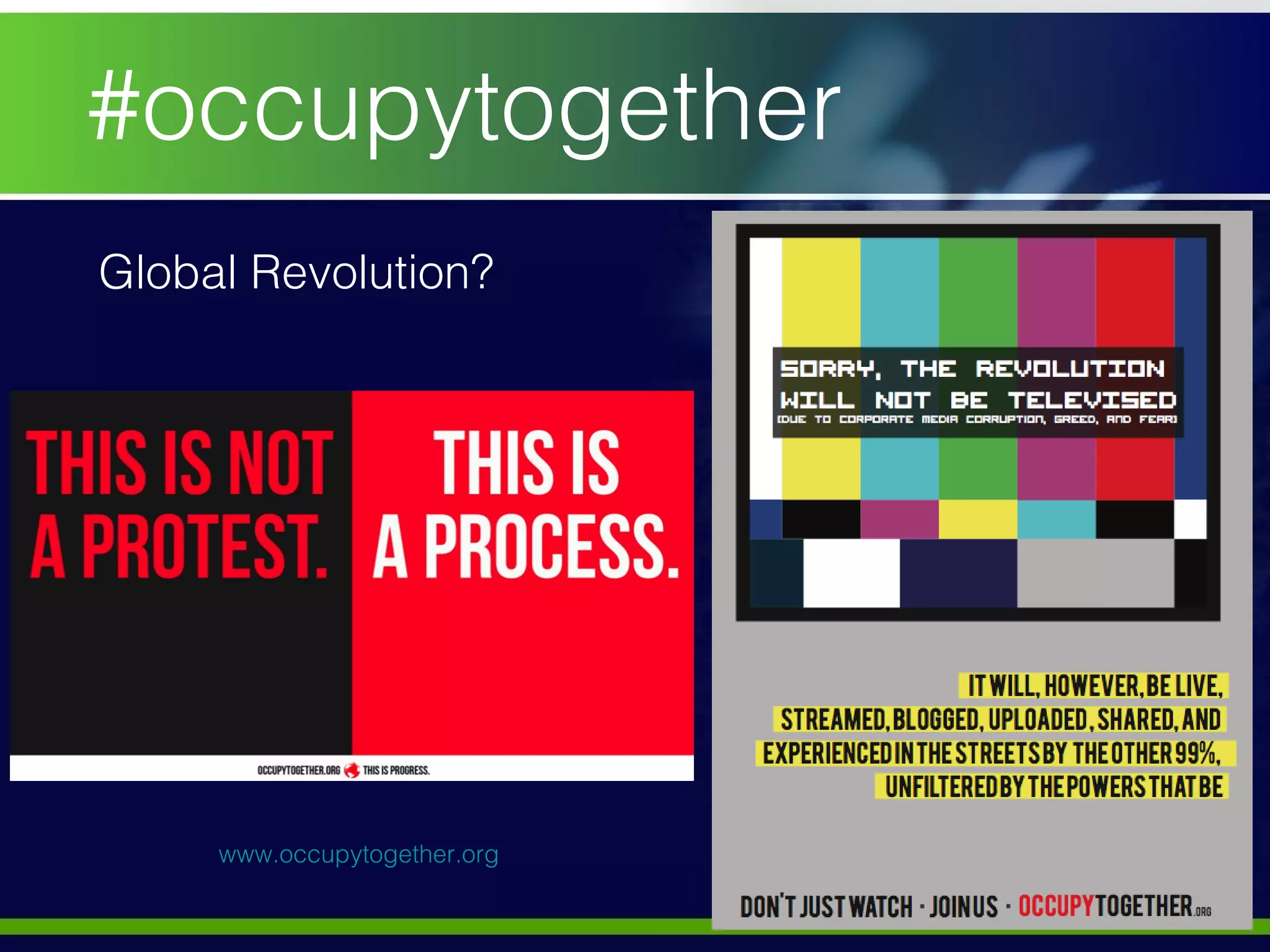 Global Revolution? #occupytogether www.occupytogether.org   
