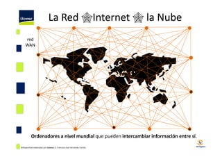 La Red Internet la Nube
red
WAN
©Diapositivas elaboradas por Ucomur: D. Francisco José Hernández Carrillo.
Ordenadores a nivel mundial que pueden intercambiar información entre sí.
 