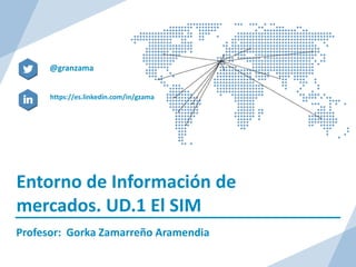 Entorno de Información de
mercados. UD.1 El SIM
Profesor: Gorka Zamarreño Aramendia
https://es.linkedin.com/in/gzama
@granzama
 