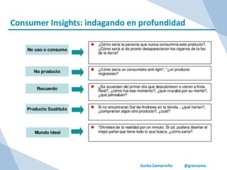 Gorka Zamarreño @granzama
Consumer Insights: indagando en profundidad
 