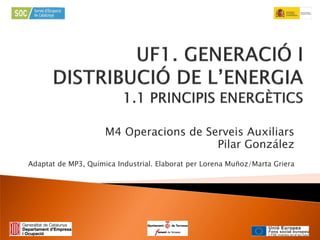 M4 Operacions de Serveis Auxiliars
                                        Pilar González
Adaptat de MP3, Química Industrial. Elaborat per Lorena Muñoz/Marta Griera
 