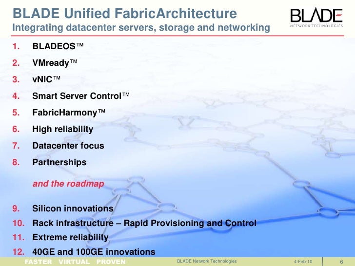 Unified Fabric Architecture from BLADE Network Technologies