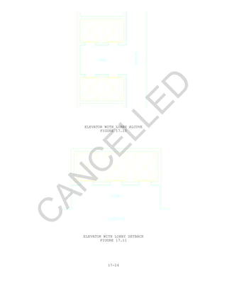 MIL-HDBK-1191
17-24
ELEVATOR WITH LOBBY ALCOVE
FIGURE 17.10
ELEVATOR WITH LOBBY SETBACK
FIGURE 17.11
C
AN
C
ELLED
 