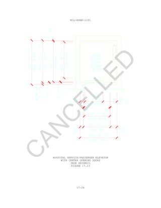 MIL-HDBK-1191
17-26
HOSPITAL SERVICE/PASSENGER ELEVATOR
WITH CENTER OPENING DOORS
(NON SEISMIC)
FIGURE 17.13
C
AN
C
ELLED
 