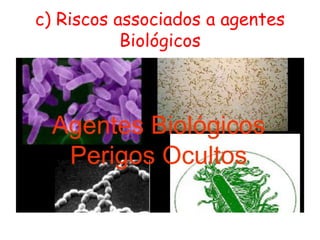 c) Riscos associados a agentes
Biológicos
 